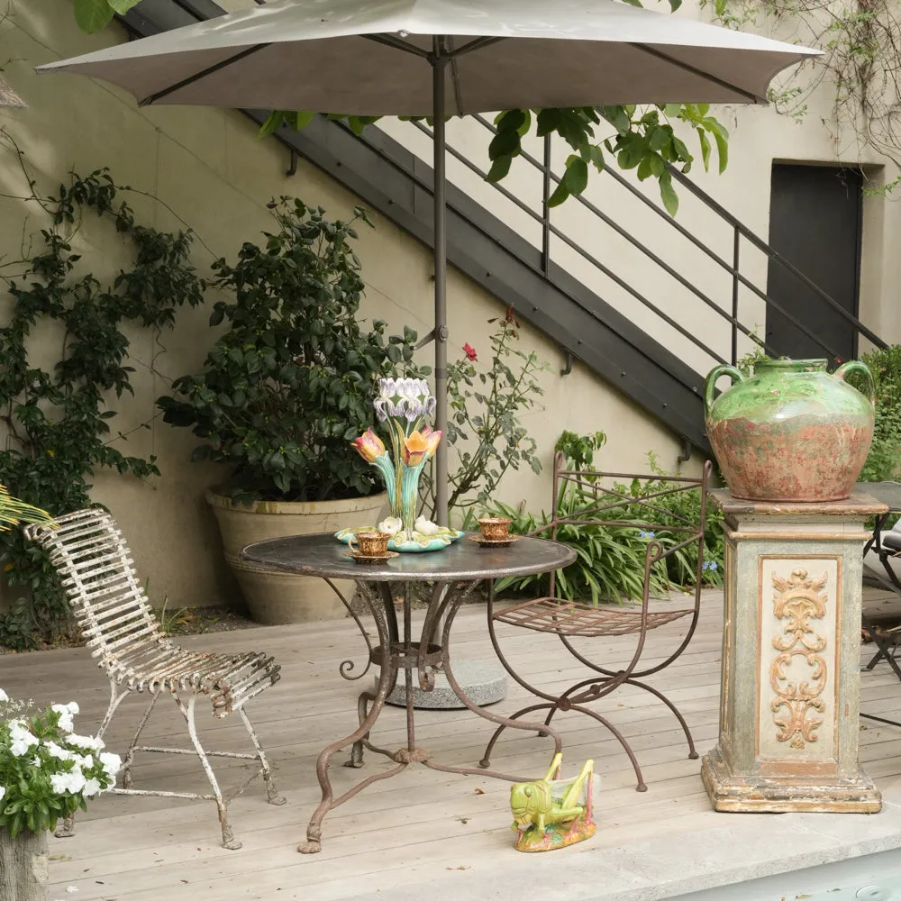 19th-Century Iron Round Garden Table from Arras 33½"