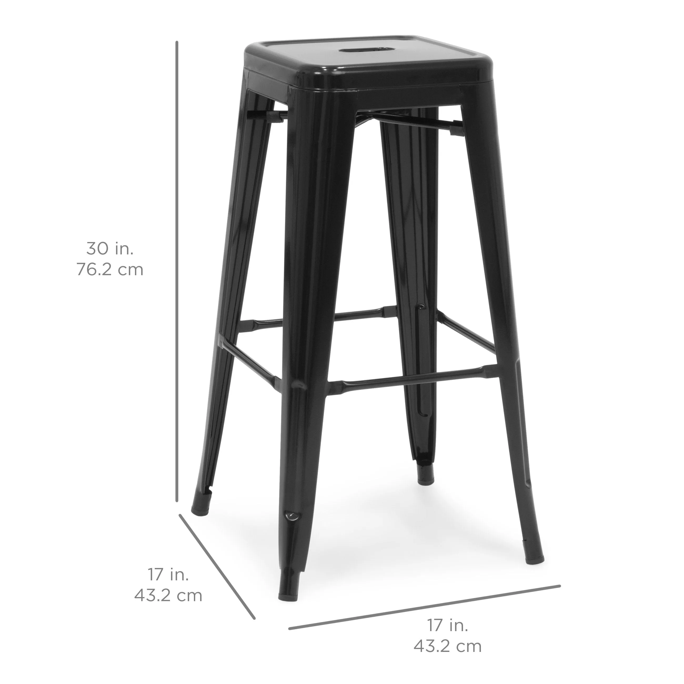 30in Set of 2 Industrial Metal Bar Stools