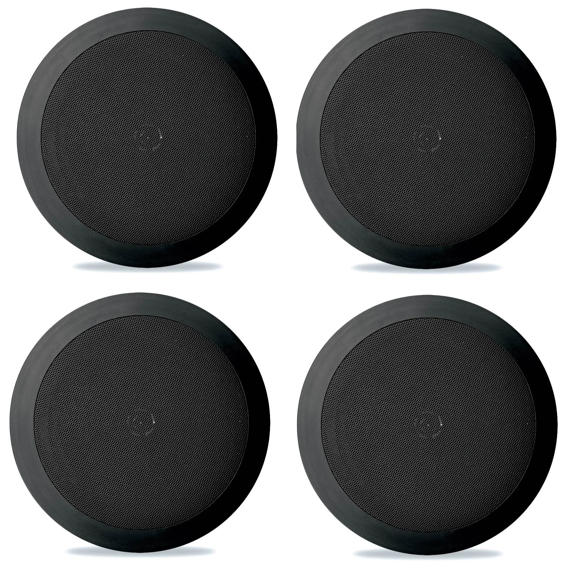 4) NEW Pyle PDIC81RDBK 250W 8 Inch Flush In-Wall In-Ceiling Black Speakers Four