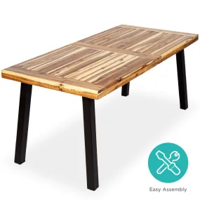 6-Person Indoor Outdoor Acacia Wood Dining Table