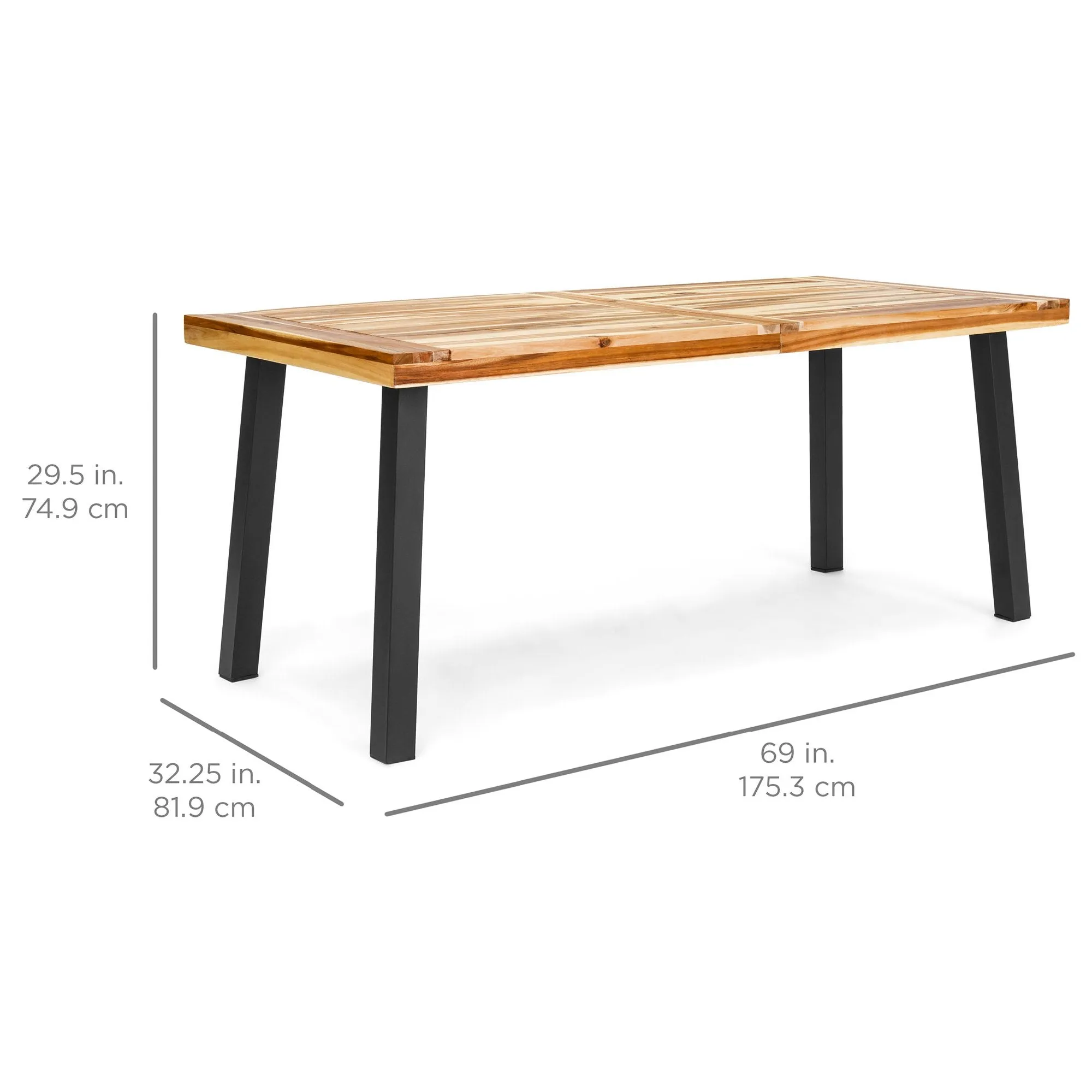 6-Person Indoor Outdoor Acacia Wood Dining Table