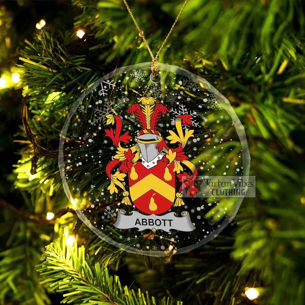 Abbott Irish Clan Christmas Glass Ornament with Coat of Arms