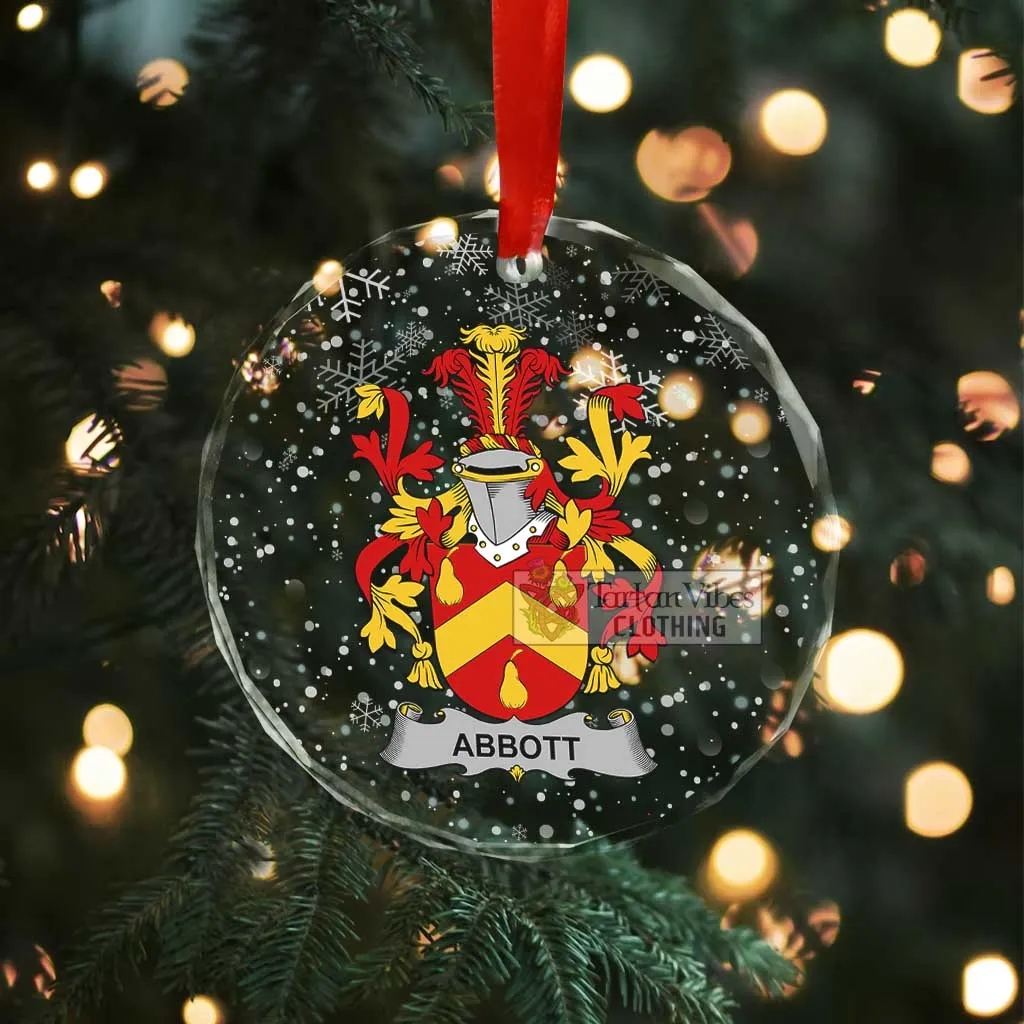 Abbott Irish Clan Christmas Glass Ornament with Coat of Arms