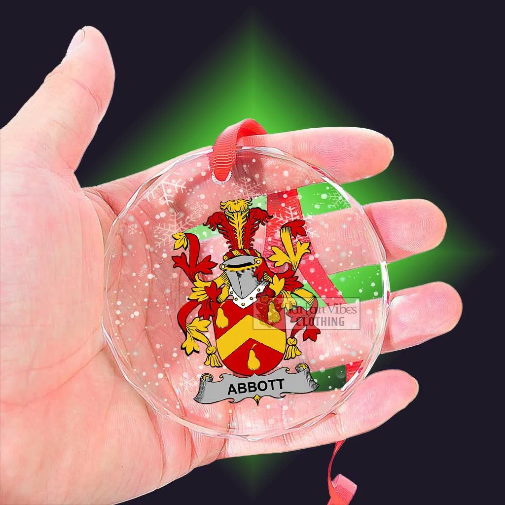 Abbott Irish Clan Christmas Glass Ornament with Coat of Arms