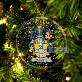 Accotts Irish Clan Christmas Glass Ornament with Coat of Arms