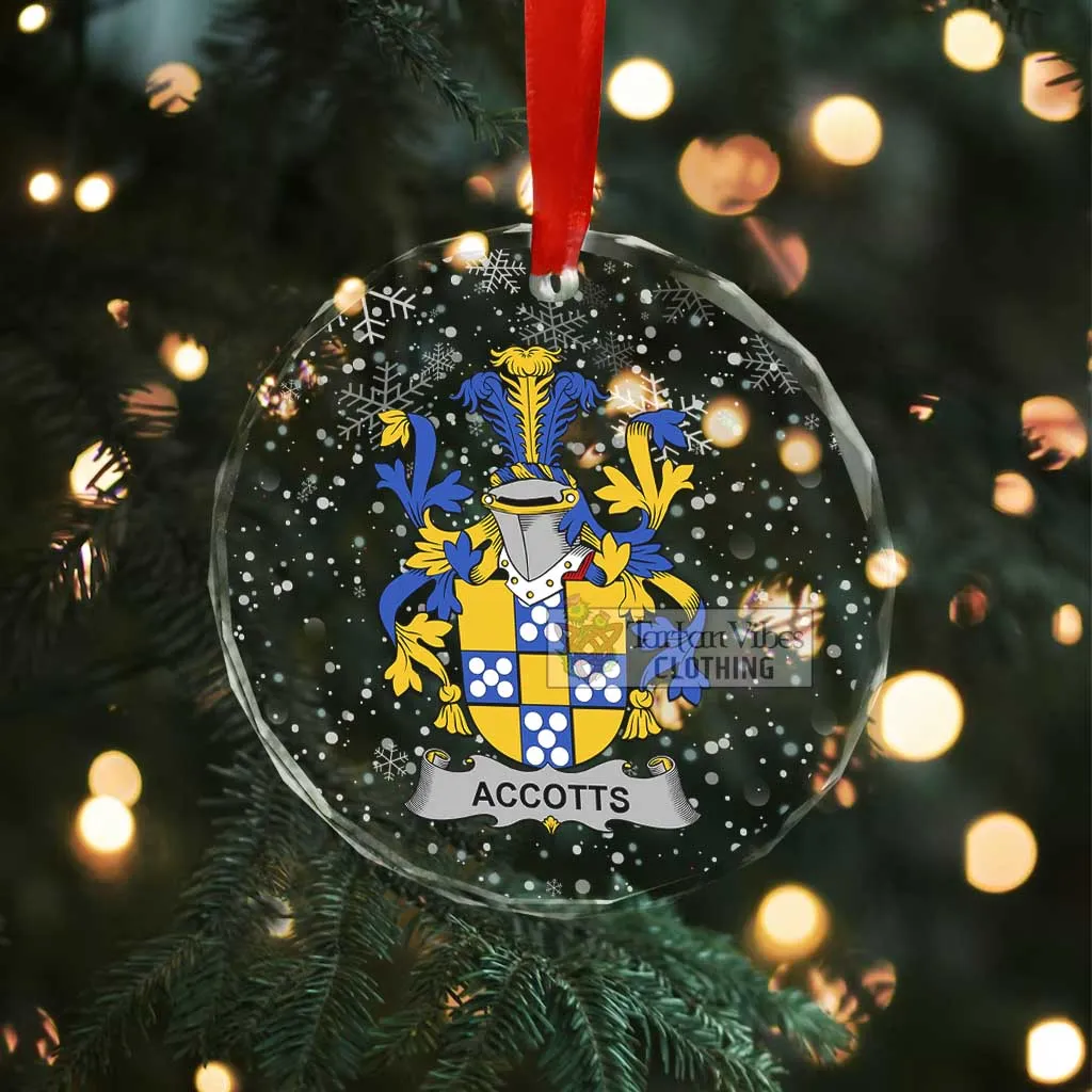 Accotts Irish Clan Christmas Glass Ornament with Coat of Arms