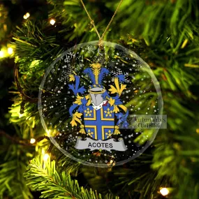 Acotes Irish Clan Christmas Glass Ornament with Coat of Arms