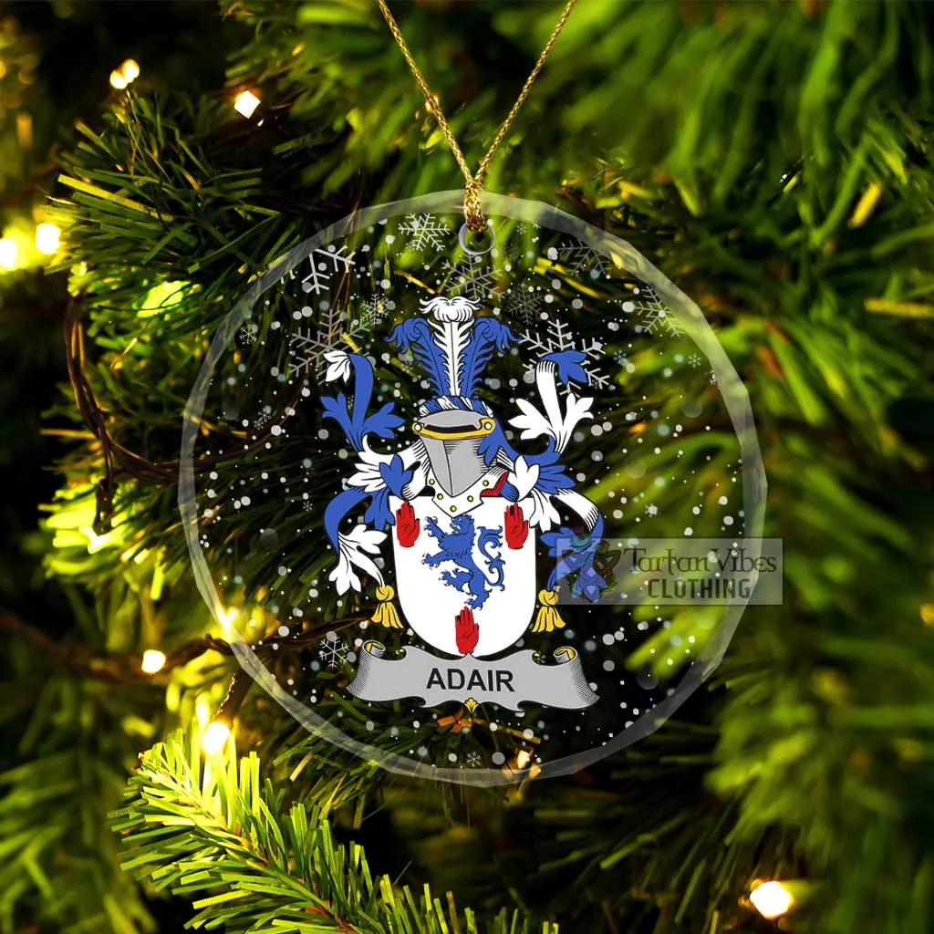 Adair Irish Clan Christmas Glass Ornament with Coat of Arms