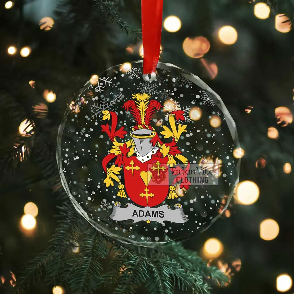 Adams Irish Clan Christmas Glass Ornament with Coat of Arms