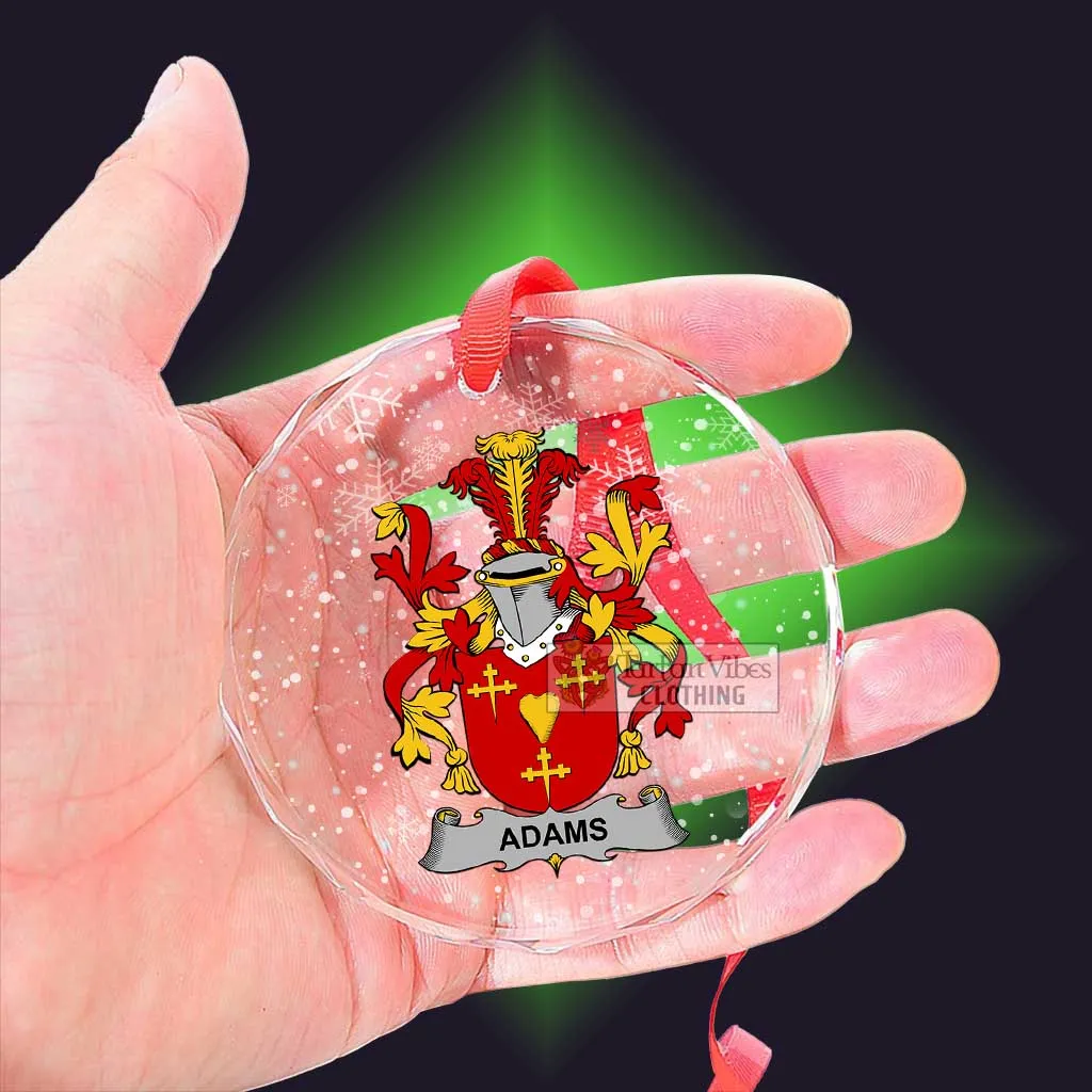 Adams Irish Clan Christmas Glass Ornament with Coat of Arms