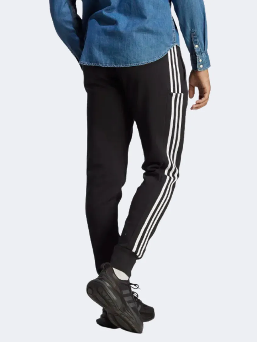 Adidas Essentials French Terry Tapered Cuff 3-Stripes Men Sportswear Pant Black/White