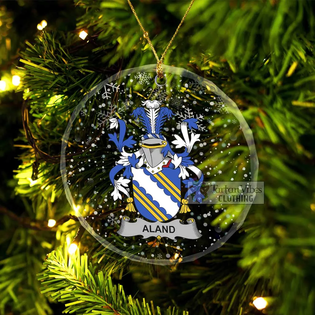 Aland Irish Clan Christmas Glass Ornament with Coat of Arms