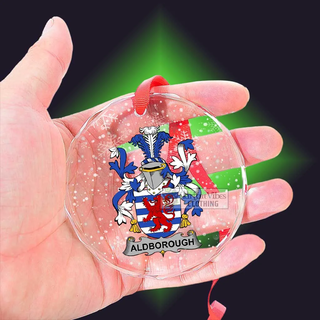 Aldborough Irish Clan Christmas Glass Ornament with Coat of Arms