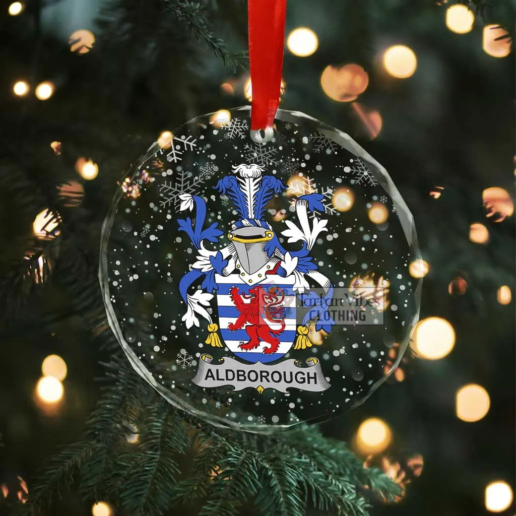 Aldborough Irish Clan Christmas Glass Ornament with Coat of Arms