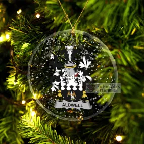 Aldwell Irish Clan Christmas Glass Ornament with Coat of Arms