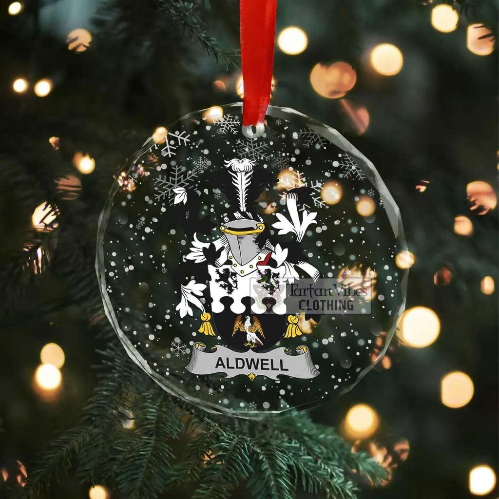 Aldwell Irish Clan Christmas Glass Ornament with Coat of Arms