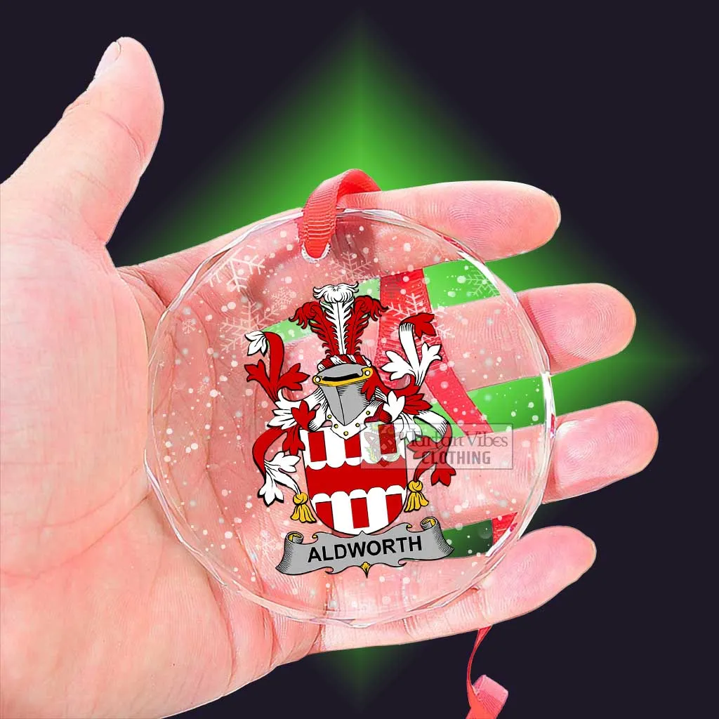 Aldworth Irish Clan Christmas Glass Ornament with Coat of Arms