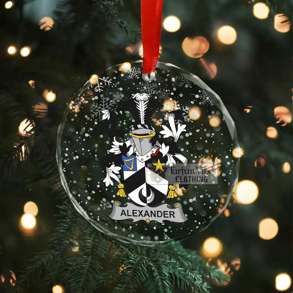 Alexander Irish Clan Christmas Glass Ornament with Coat of Arms