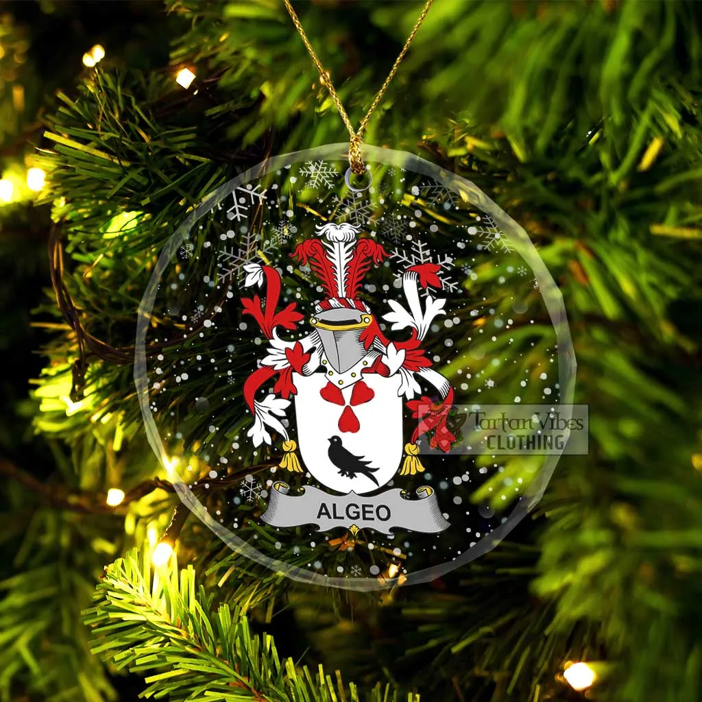 Algeo Irish Clan Christmas Glass Ornament with Coat of Arms