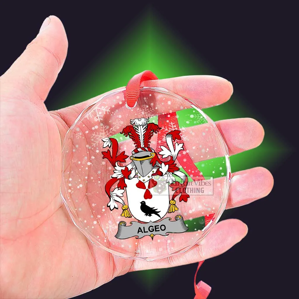 Algeo Irish Clan Christmas Glass Ornament with Coat of Arms