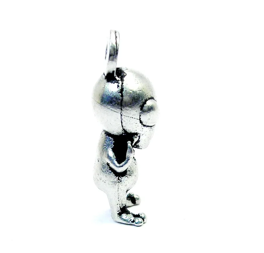 Alien grey man  UFO  Single Charm Necklace