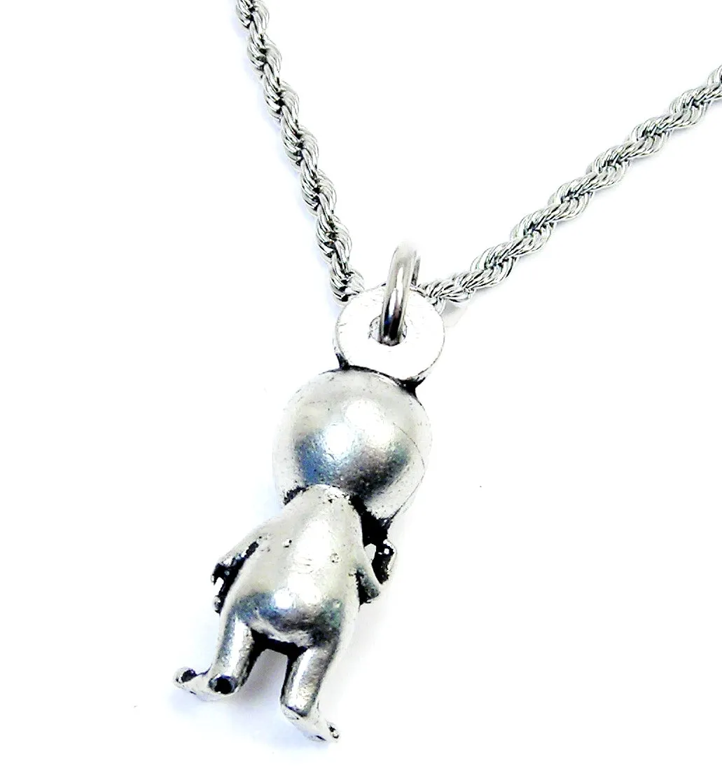 Alien grey man  UFO  Single Charm Necklace