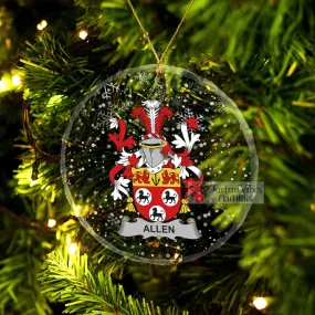 Allen Irish Clan Christmas Glass Ornament with Coat of Arms