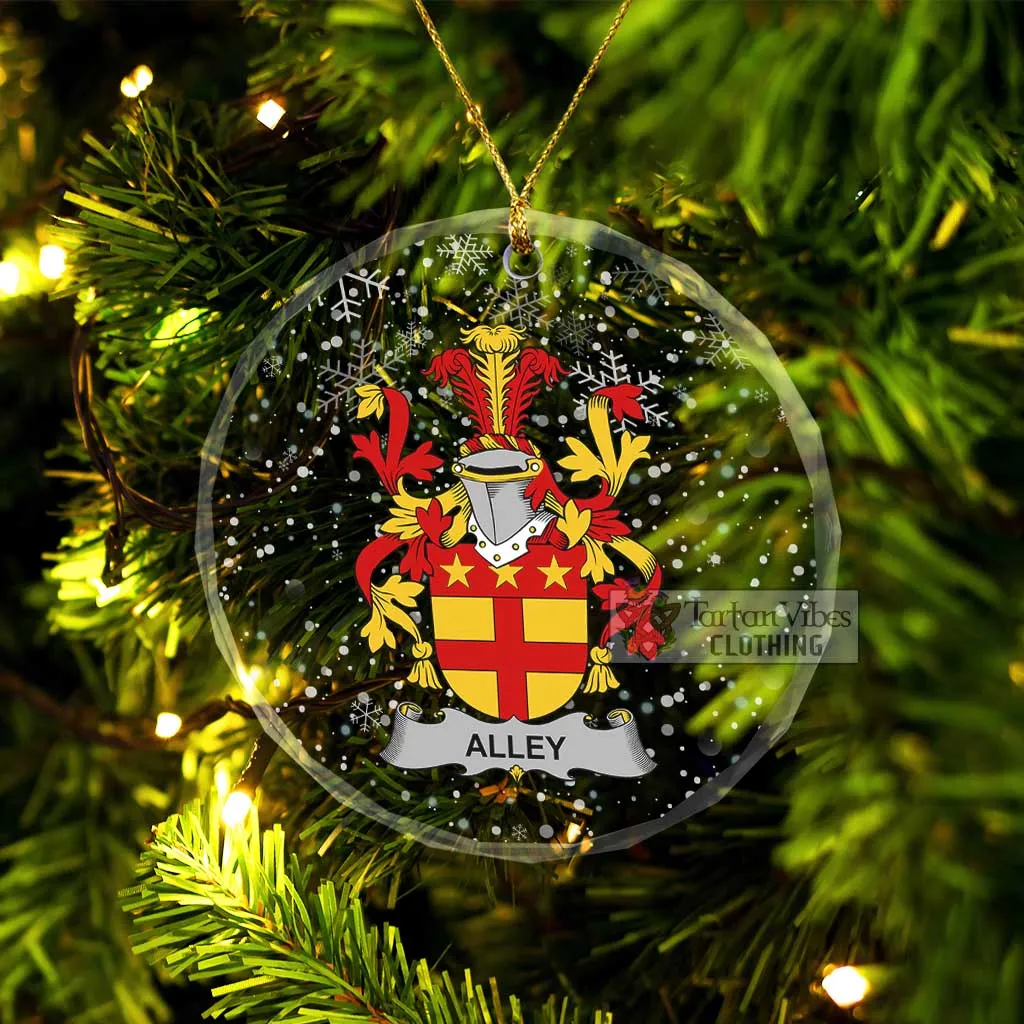 Alley Irish Clan Christmas Glass Ornament with Coat of Arms