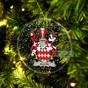 Allyn Irish Clan Christmas Glass Ornament with Coat of Arms