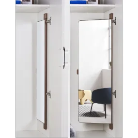 Aluminum Alloy Frame Closet Wardrobe Pull Out Mirror-Black