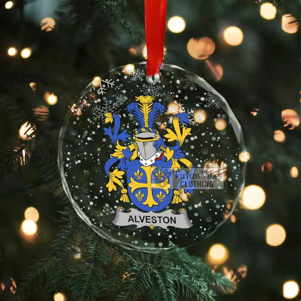 Alveston Irish Clan Christmas Glass Ornament with Coat of Arms