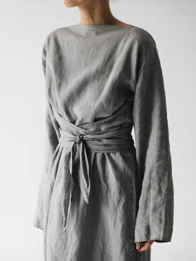 Amal - Cotton linen maxi dress with wrap detail