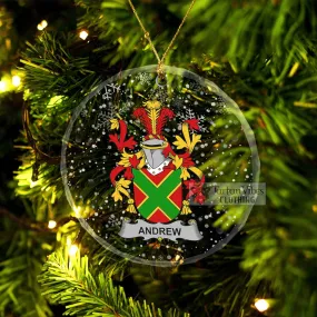 Andrew Irish Clan Christmas Glass Ornament with Coat of Arms