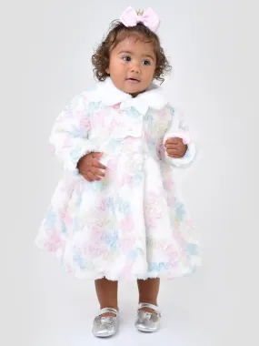 Angels Face Baby Girls Harmony Pastel Fur Coat in White