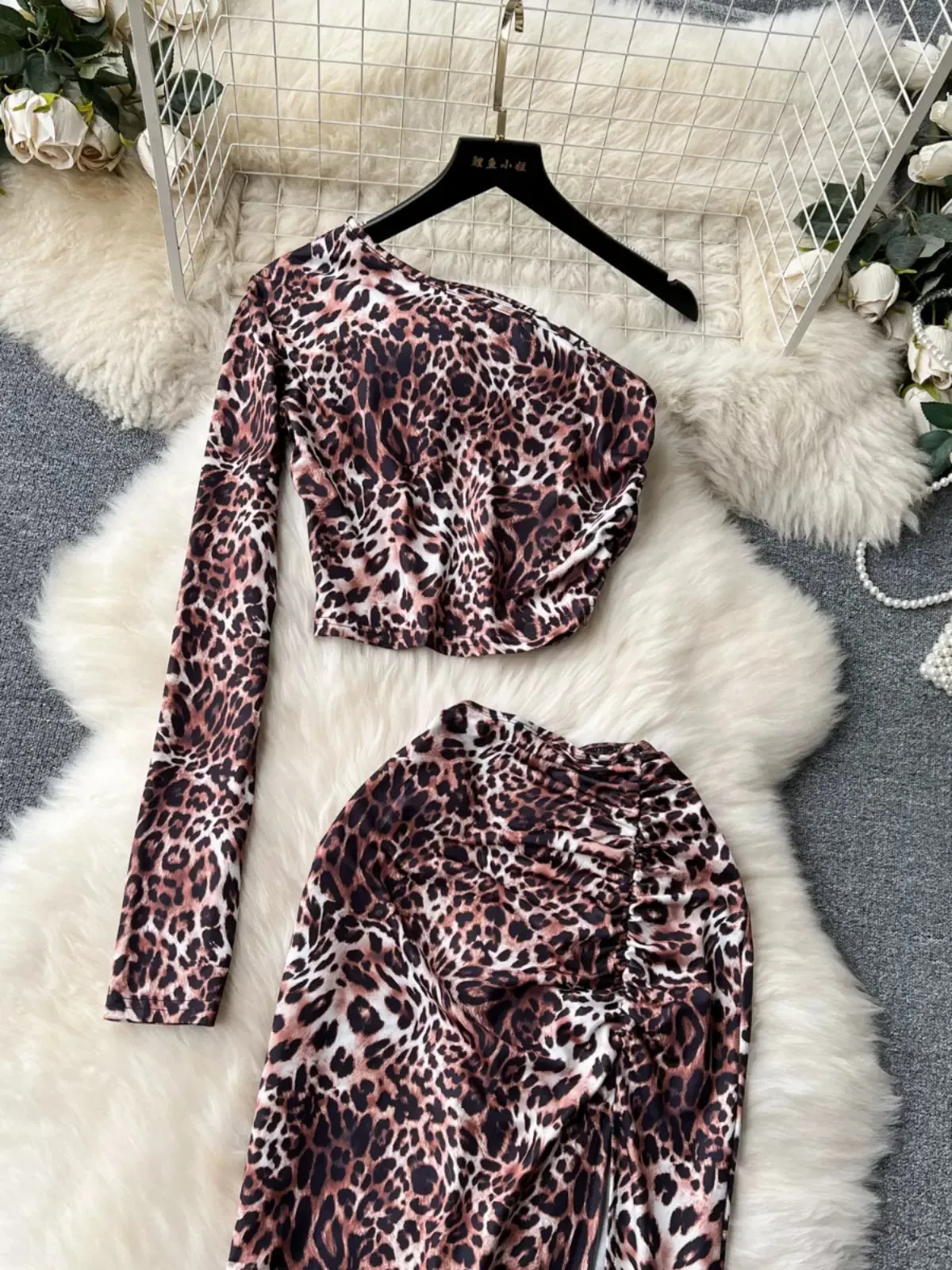 Animal Instinct Leopard Print Asymmetrical Jumpsuit