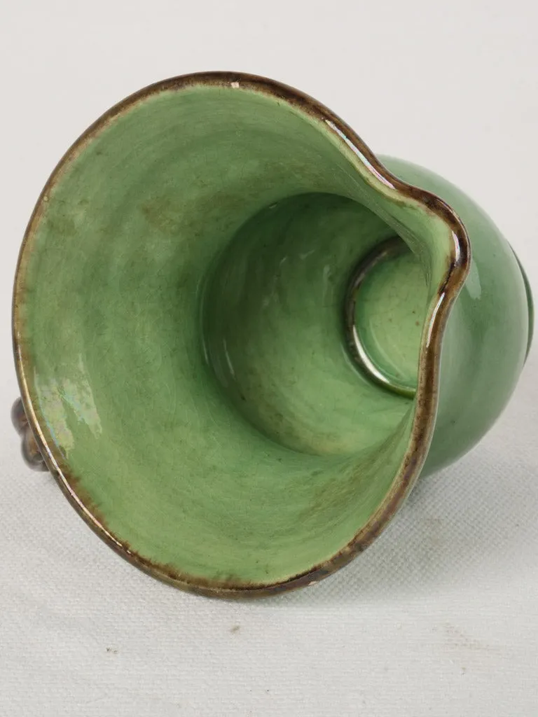 Antique Green Glazed Spittoon, Dieulefit, 4"