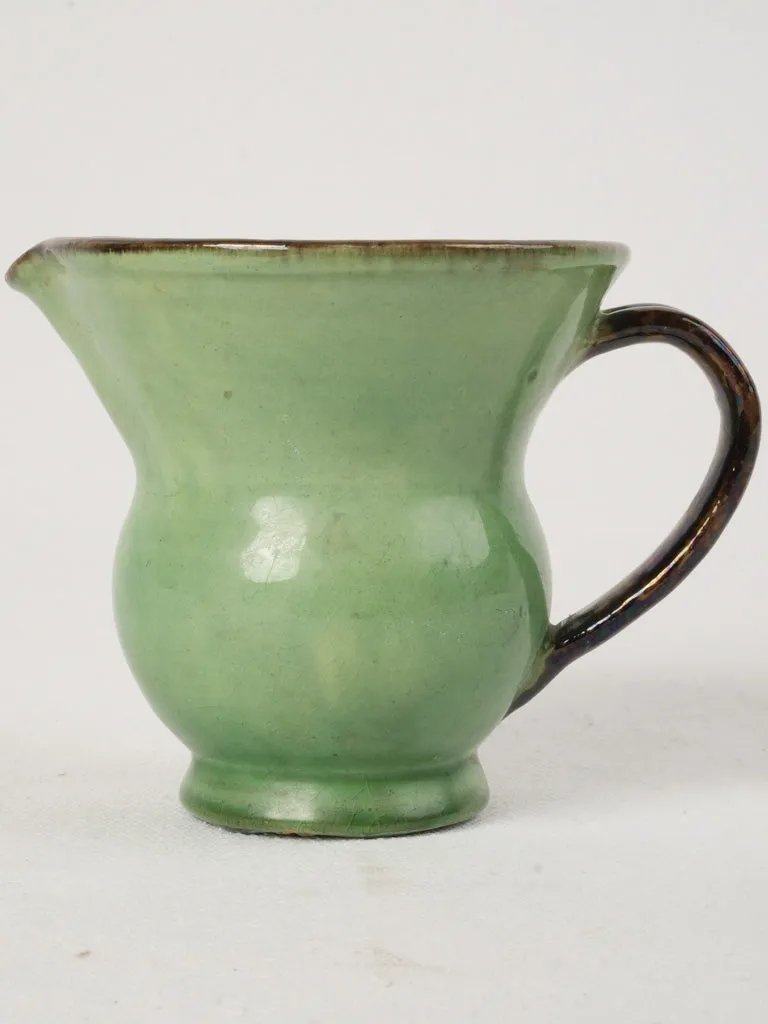 Antique Green Glazed Spittoon, Dieulefit, 4"