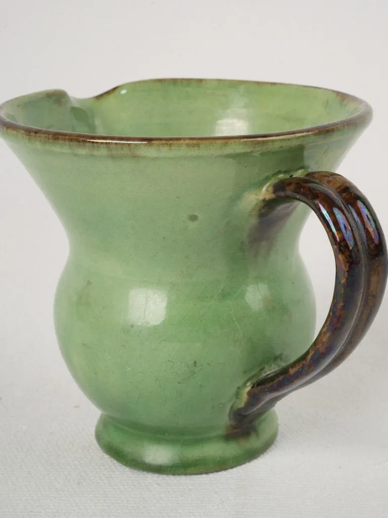 Antique Green Glazed Spittoon, Dieulefit, 4"