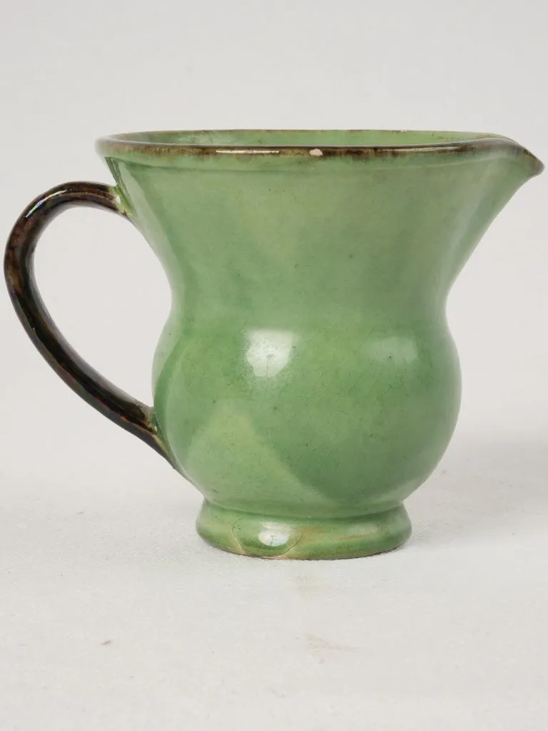 Antique Green Glazed Spittoon, Dieulefit, 4"