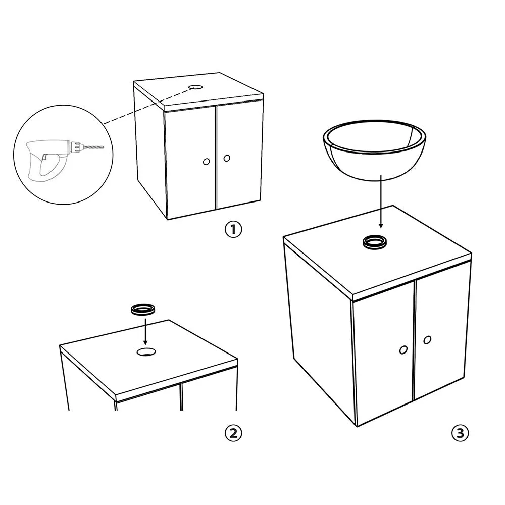 Aquaterior Vessel Sink Mounting Ring Mount Support