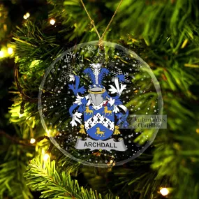 Archdall Irish Clan Christmas Glass Ornament with Coat of Arms