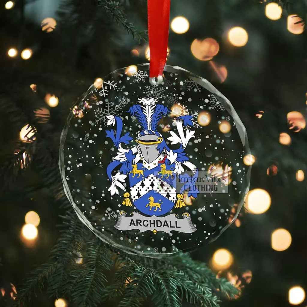 Archdall Irish Clan Christmas Glass Ornament with Coat of Arms