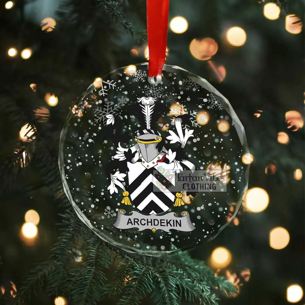 Archdekin Irish Clan Christmas Glass Ornament with Coat of Arms