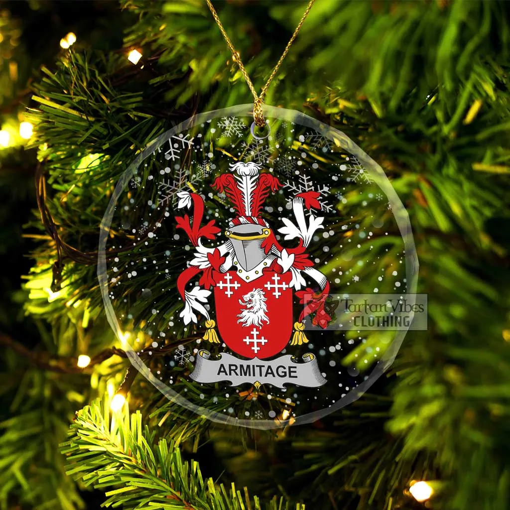 Armitage Irish Clan Christmas Glass Ornament with Coat of Arms