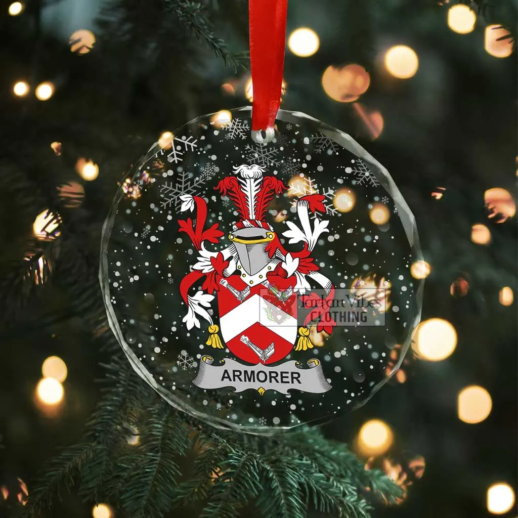 Armorer Irish Clan Christmas Glass Ornament with Coat of Arms