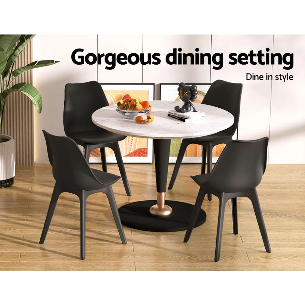 Artiss Dining Chairs Set of 4 Black Leather Luna