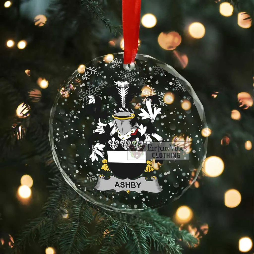 Ashby Irish Clan Christmas Glass Ornament with Coat of Arms