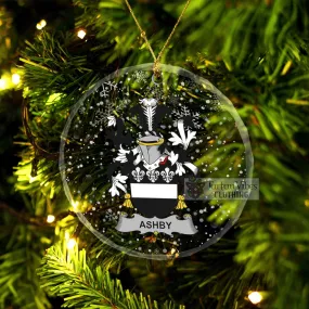 Ashby Irish Clan Christmas Glass Ornament with Coat of Arms