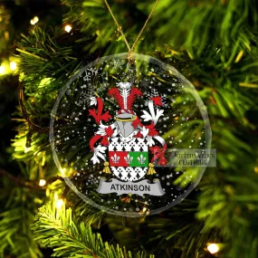 Atkinson Irish Clan Christmas Glass Ornament with Coat of Arms