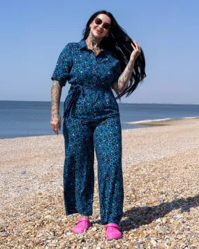 Atlantic Blue Leopard Print Jumpsuit